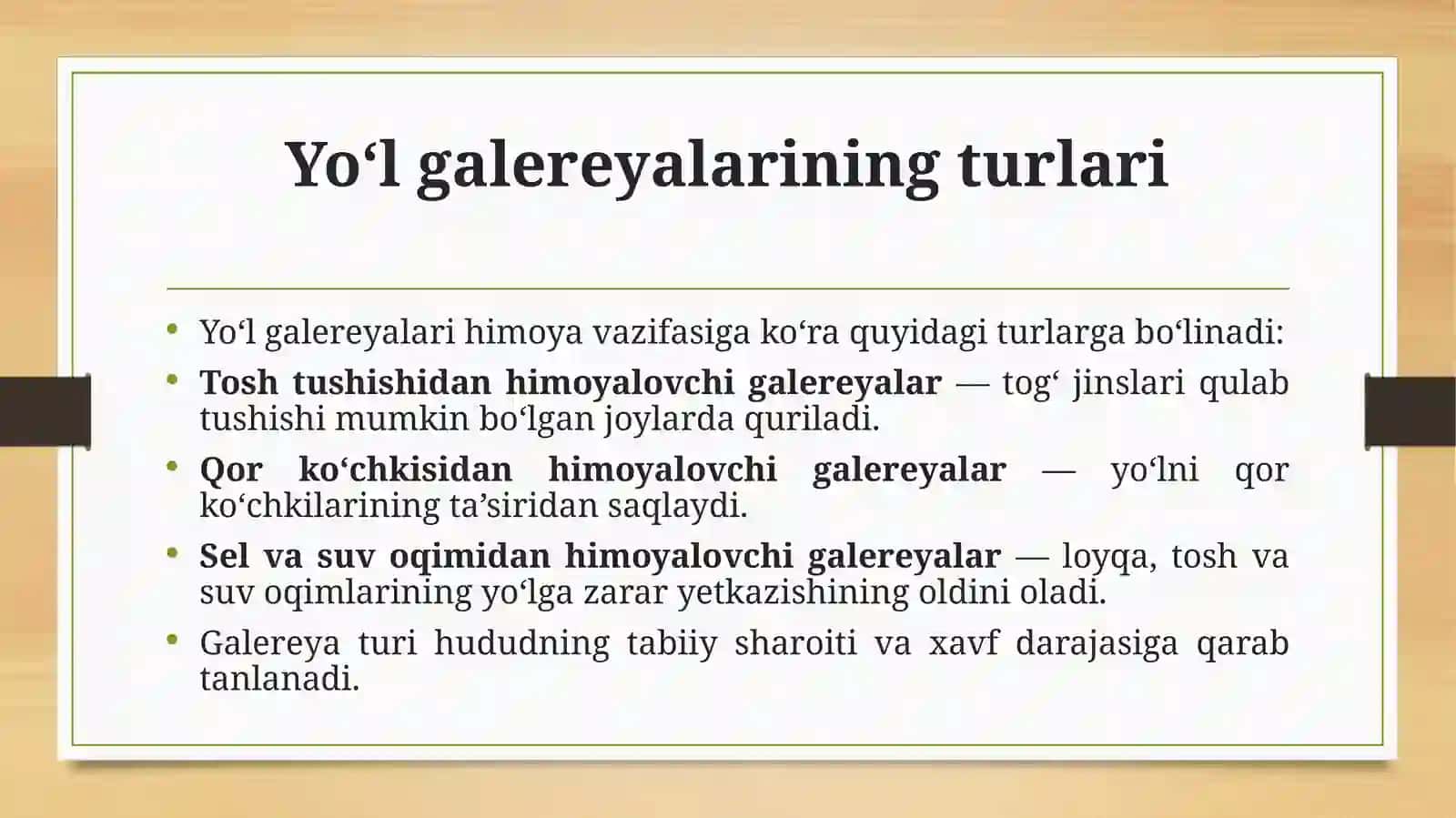 Yo‘l galereyasi 4
