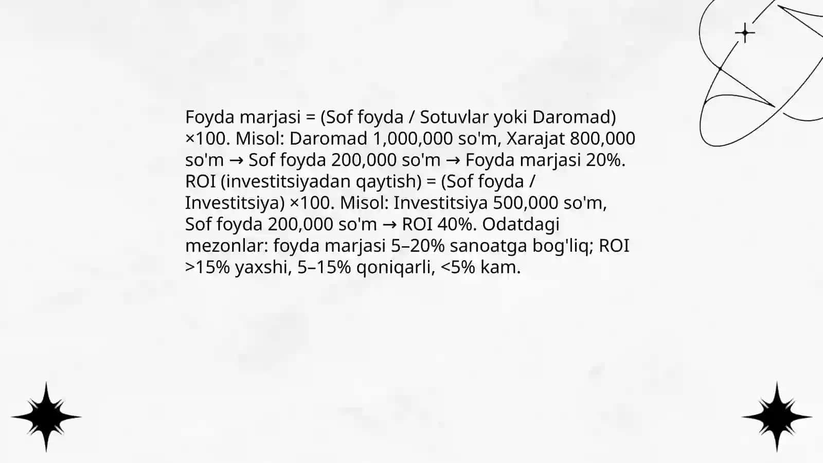 Biznesda foyda va rentabillik 4