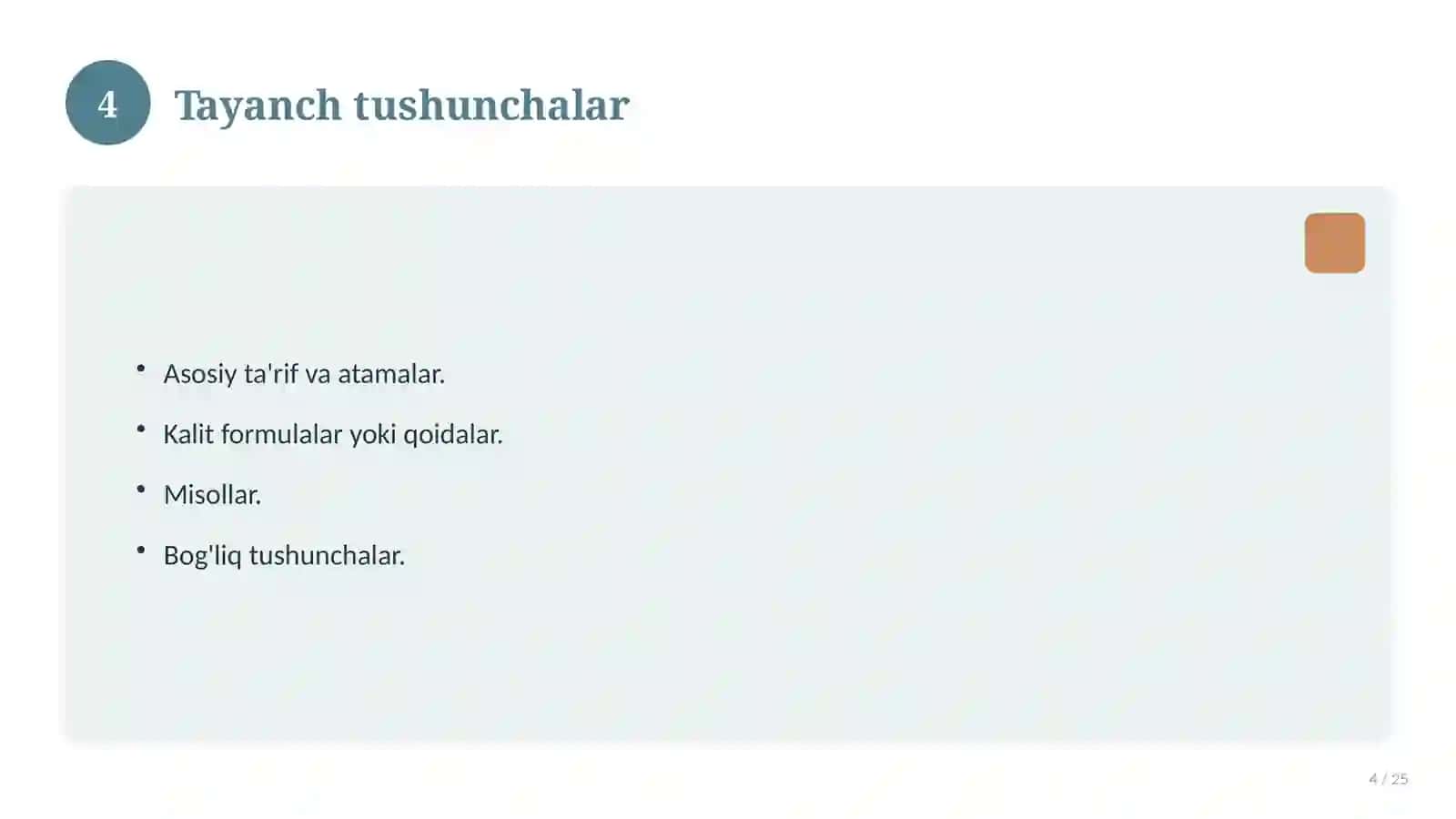 Matematika fanidan 4-sinf uchun ochiq dars ishlanmasi 4
