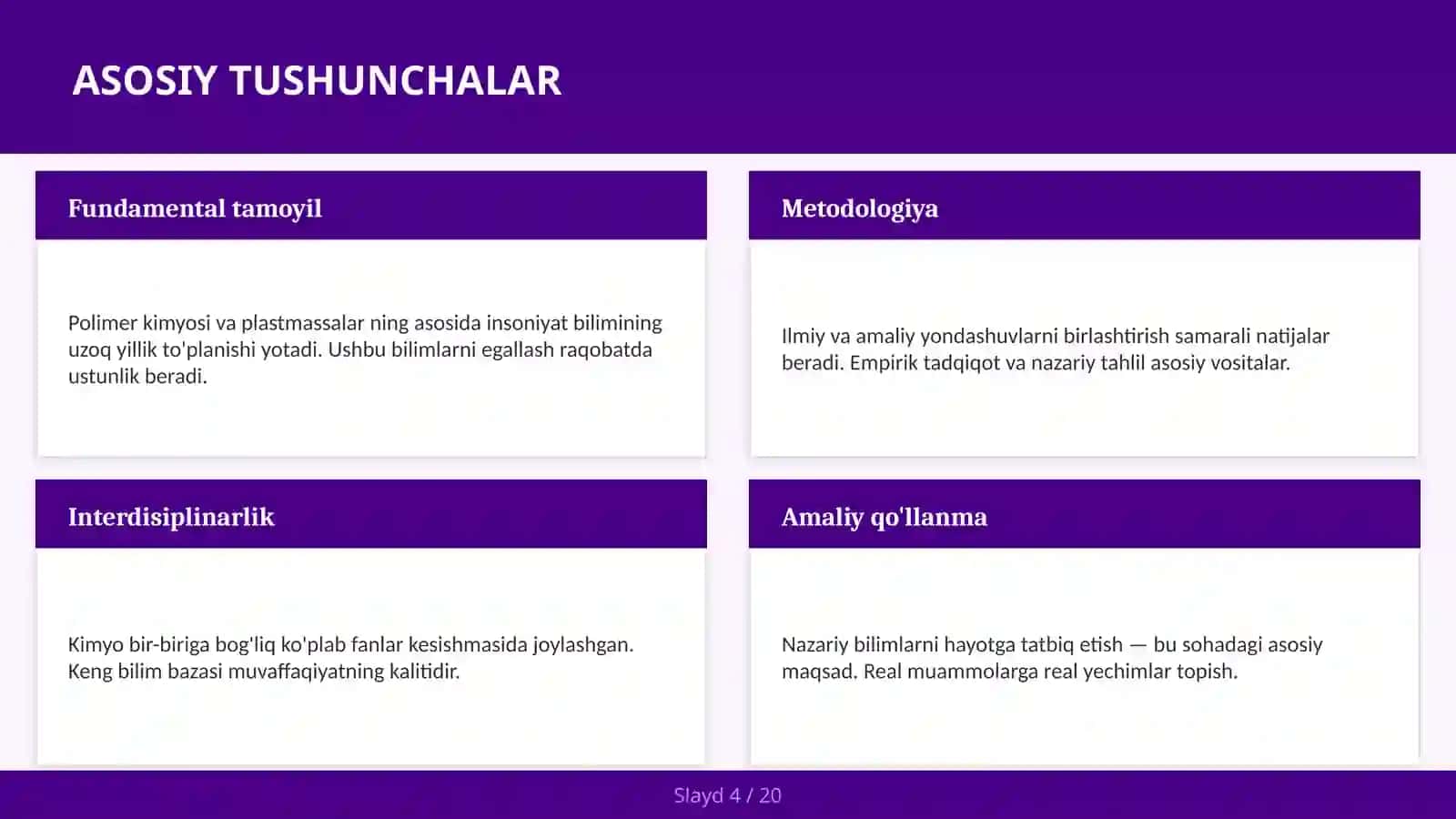 Polimer kimyosi va plastmassalar 4