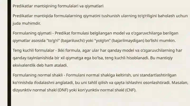 Predikatlar Mantiq Formulalari 4