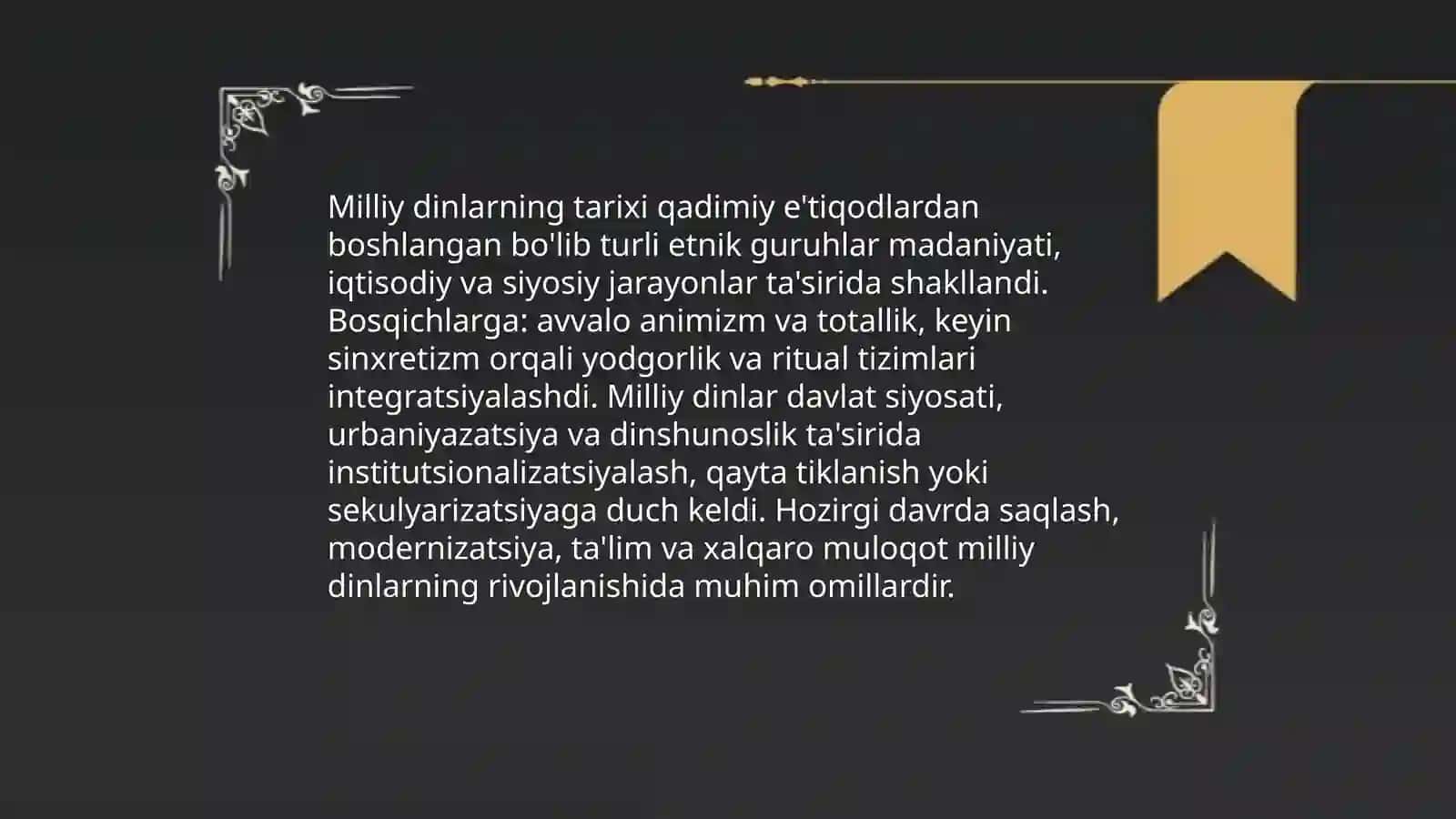 Milliy dinlar 4