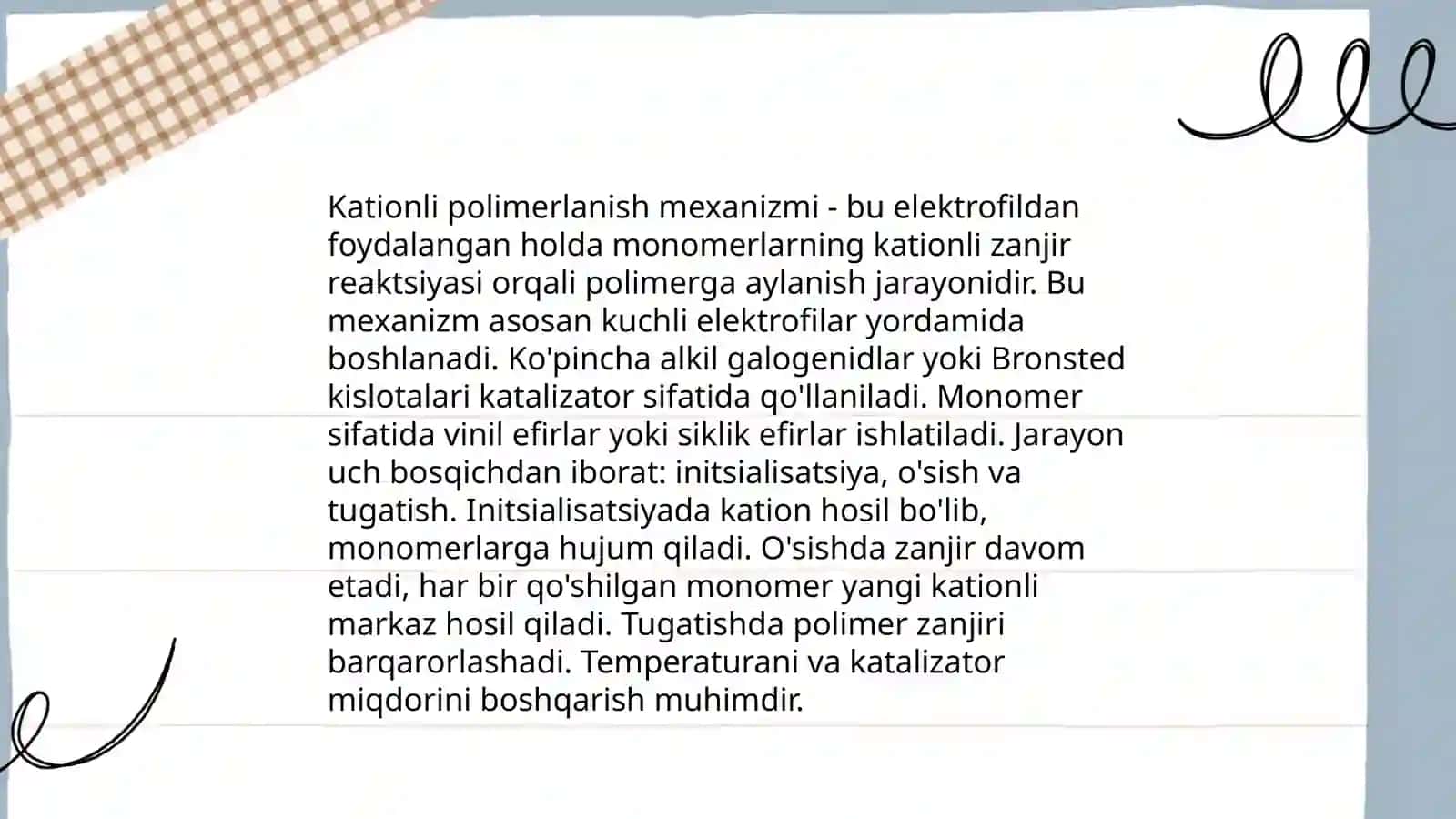 Kationli polimerlanish 4