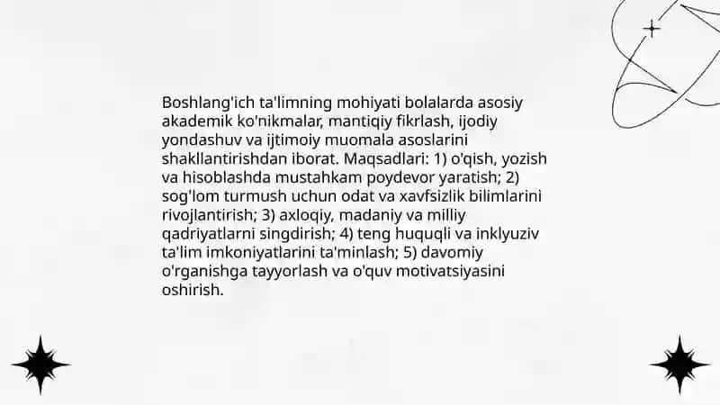 Boshlang'ich ta'lim mazmuni va mohiyati 4