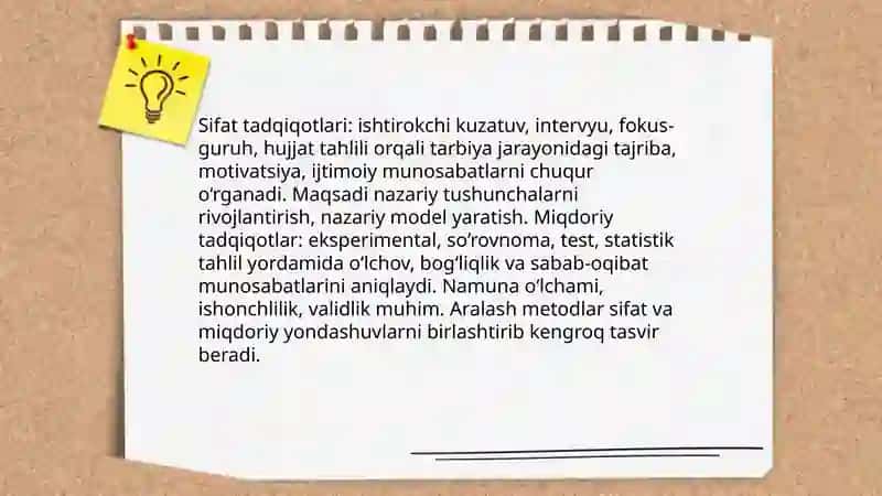 Tarbiya fanining ilmiy tadqiqot metodlari 4
