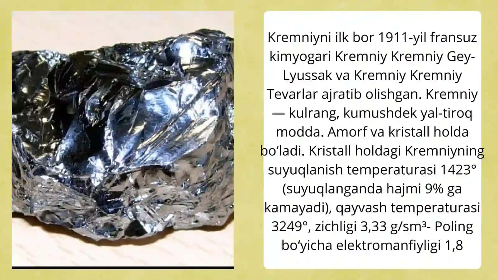 Kremniy elementi haqida 4