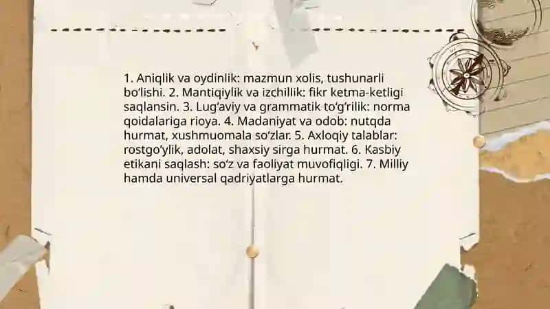Til va nutq. Yozma nutq savodxonligi va nutq madaniyati asoslari 4
