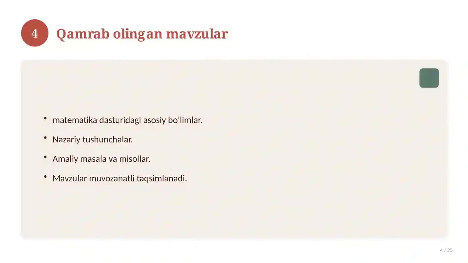 Tabiatshunoslik fanidan 3-sinf: mavzulashtirilgan nazorat ishi va tahlil 4