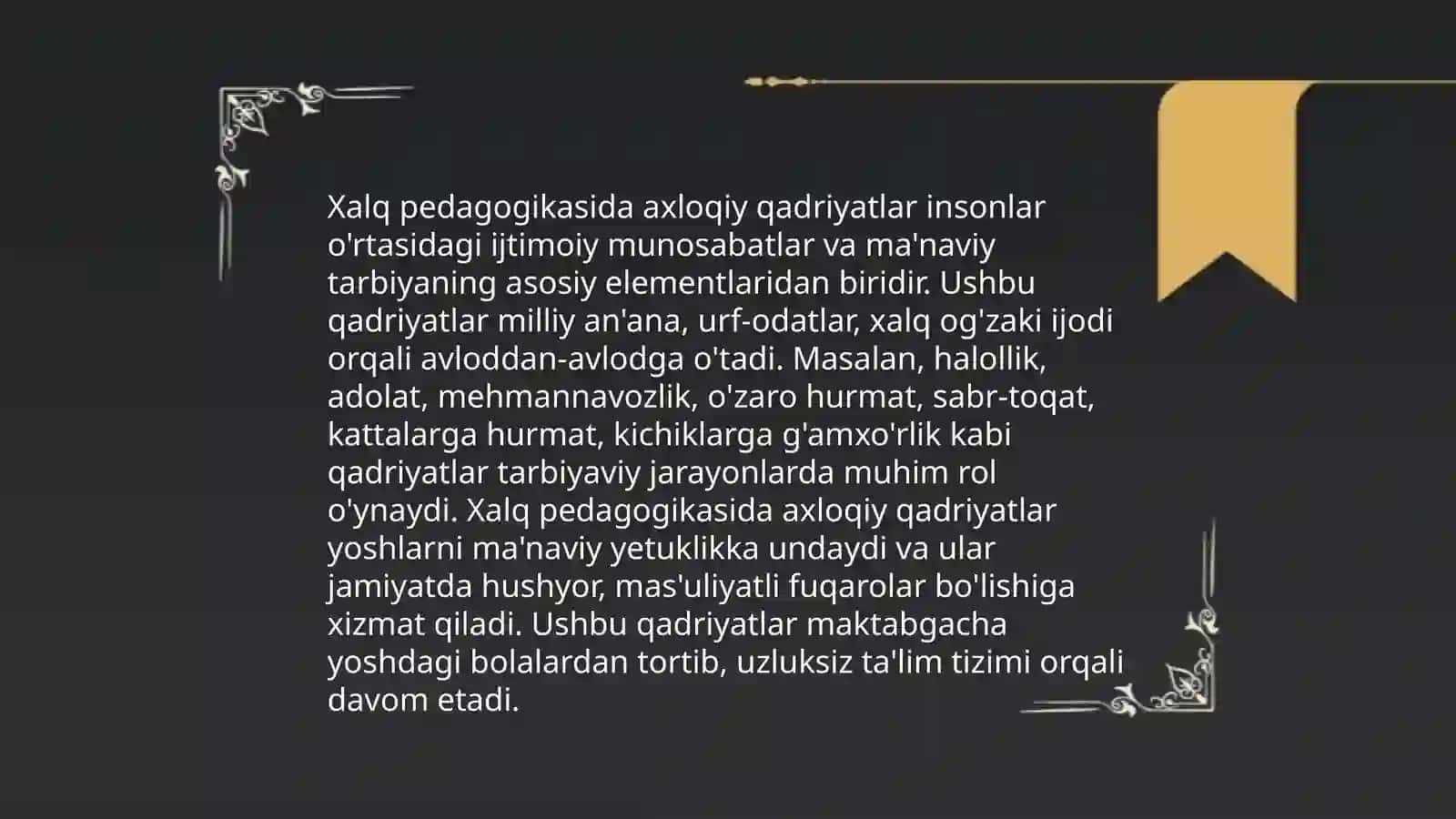 Axloqiy tarbiyada xalq pedagogikasi manbalaridan foydalanish 4