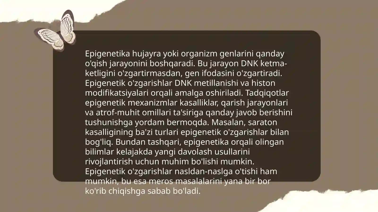 Genetikaning yangi tarmoqlari 4