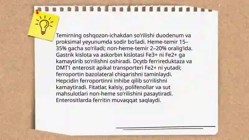 Temir almashinuvi.Temir yetishmasligi bilan bogʻliq kasalliklar 4