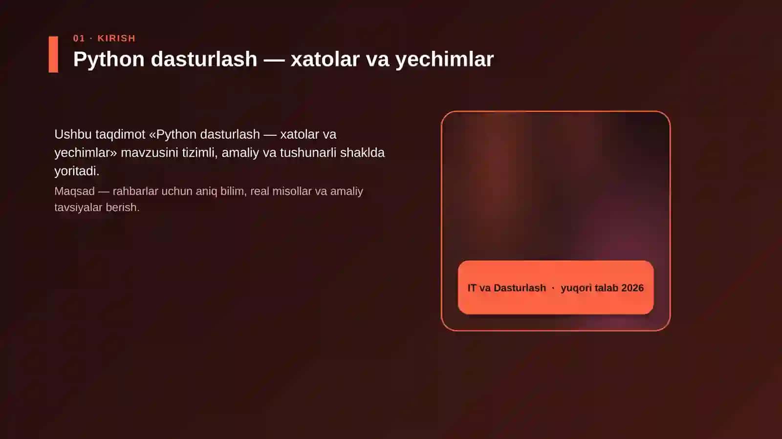 Python dasturlash — xatolar va yechimlar 4