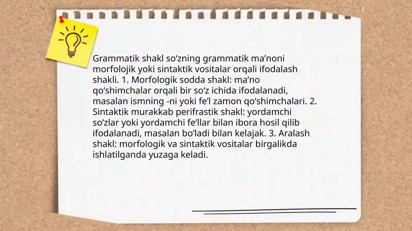 Soʻzning grammatik maʼnosi va grammatik shakli 4
