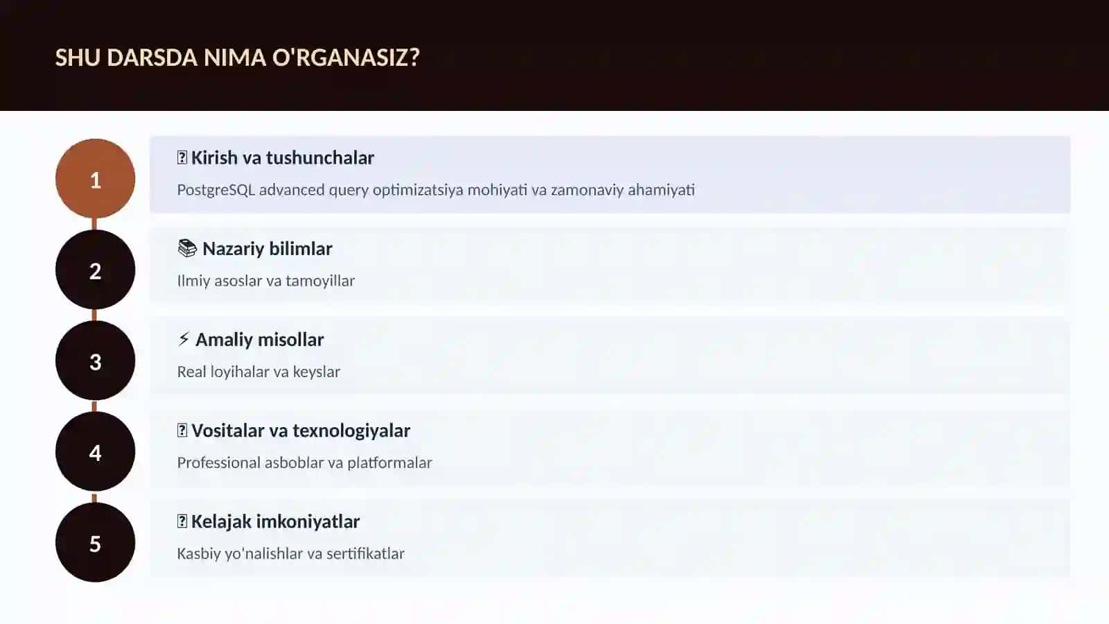 PostgreSQL advanced query optimizatsiya 4