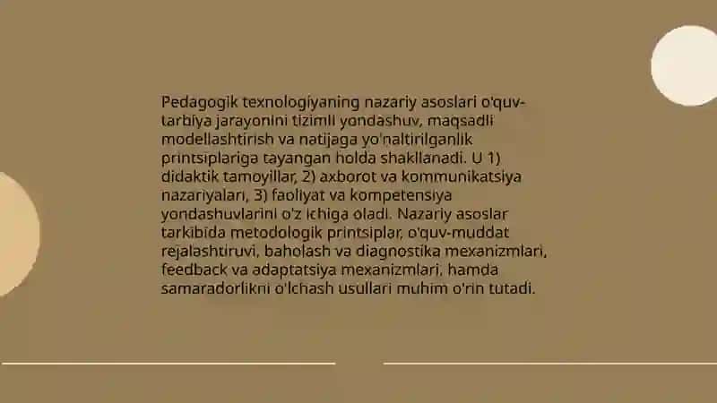 Pedagogik texnologiyaning ilmiy asoslari 4