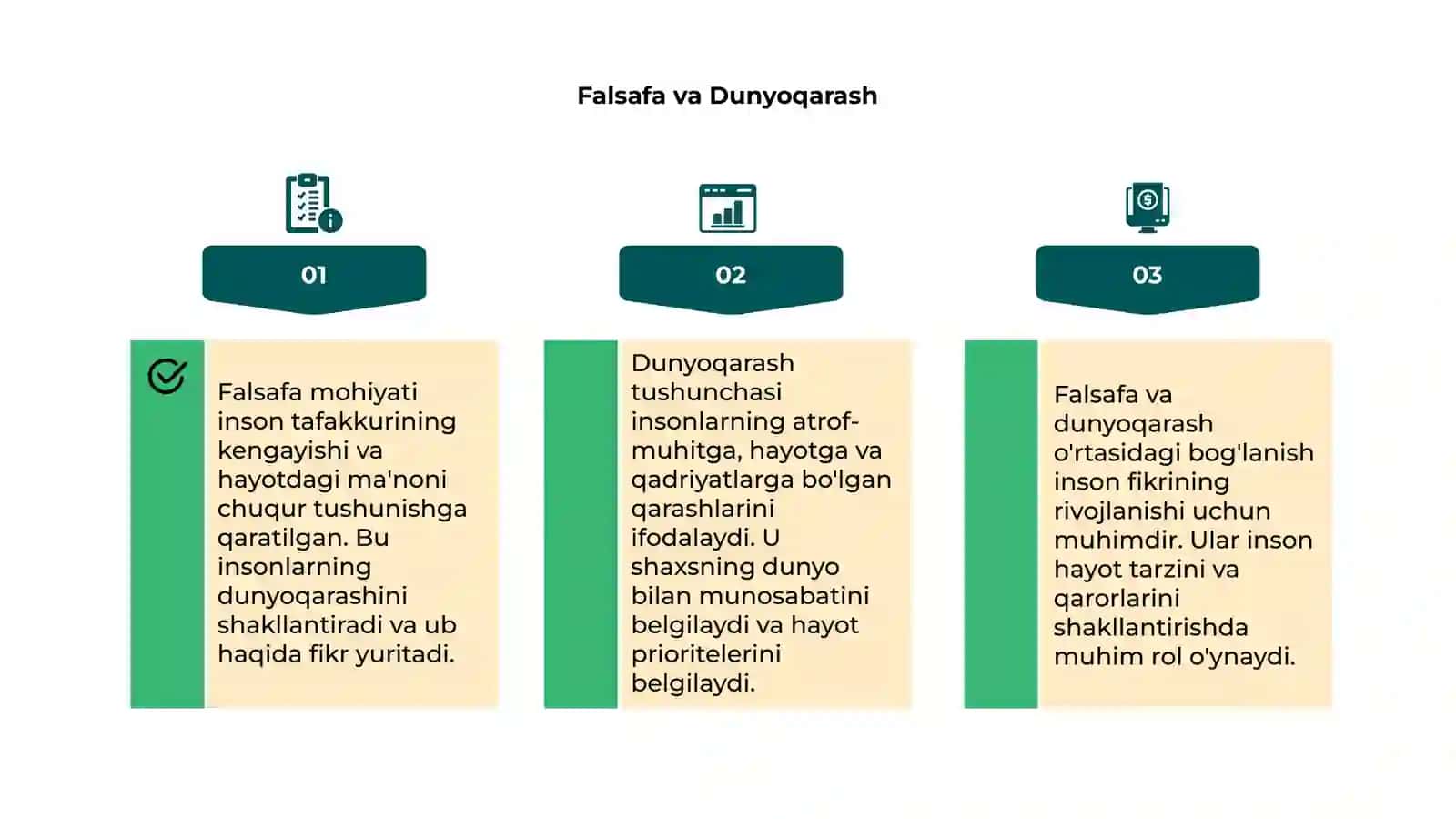 Falsafa Mohiyati. Dunyoqarash tushunchasi 4