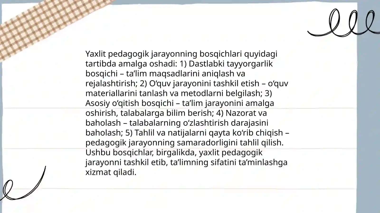 Yaxlit pedagogik jarayon va uning etaplari 4