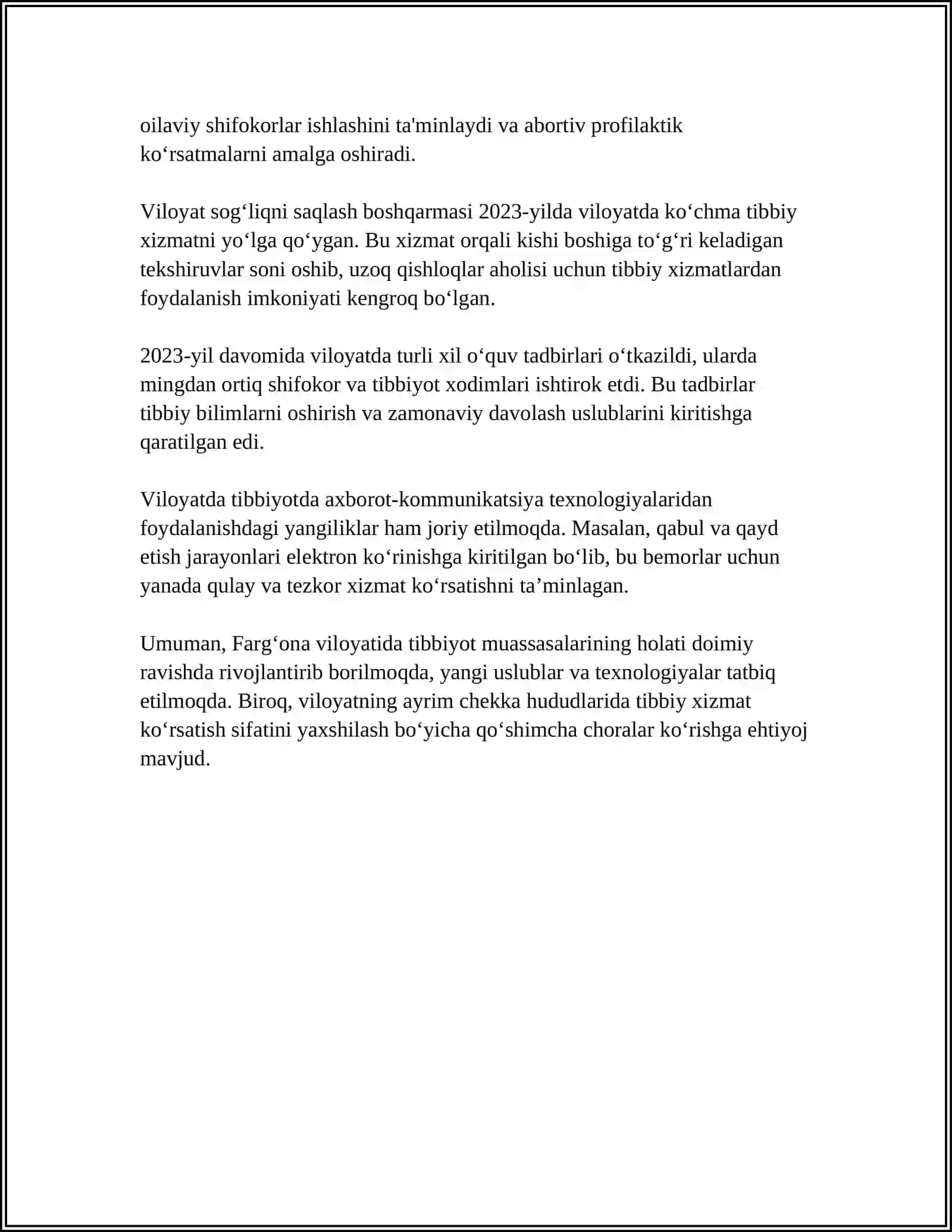 FARG'ONA VILOYATI SOG'LIQNI SAQLASH SOHASI 2024-2025-o'quv yili 4