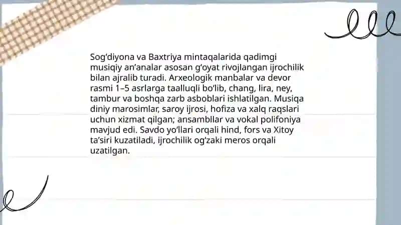 Ilk órta asrlarda musiqa madaniyatining rivoji 4