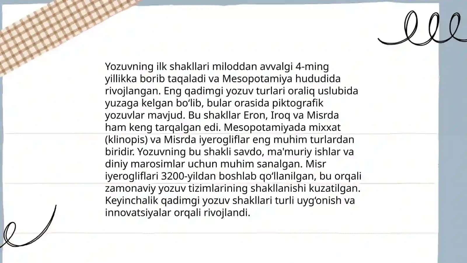 Yozuvning paydo bo'lishi 4