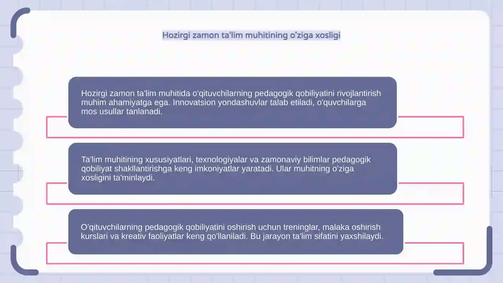 Hozirgi kunda o'qituvchilar pedagogik qobiliyatini shakllantirish imkoniyatlari 4