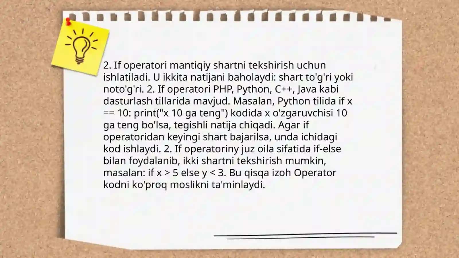 Shartli operatorlar 4