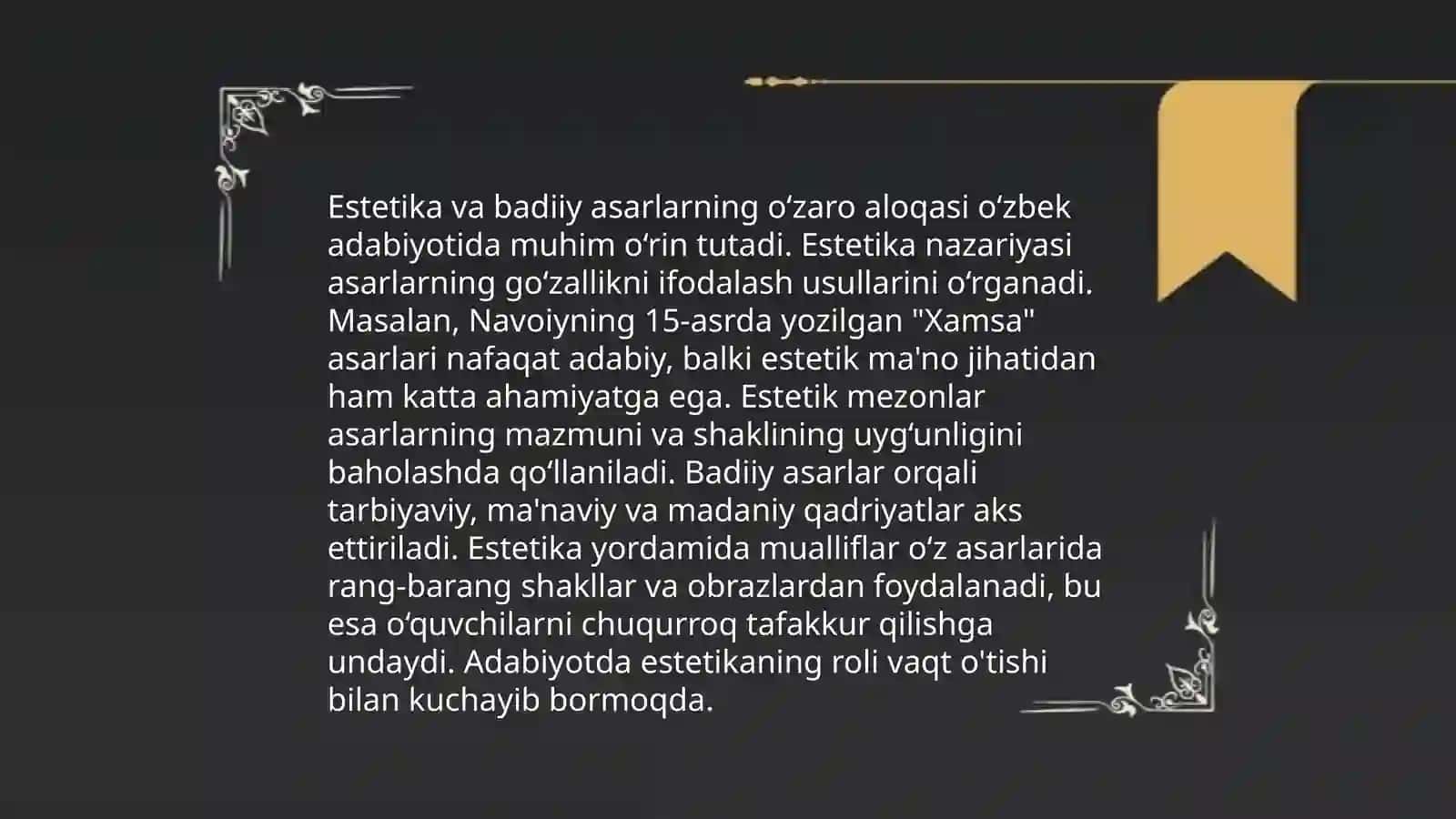 Badiiy asarda estetik faoliyat tushunchasi 4