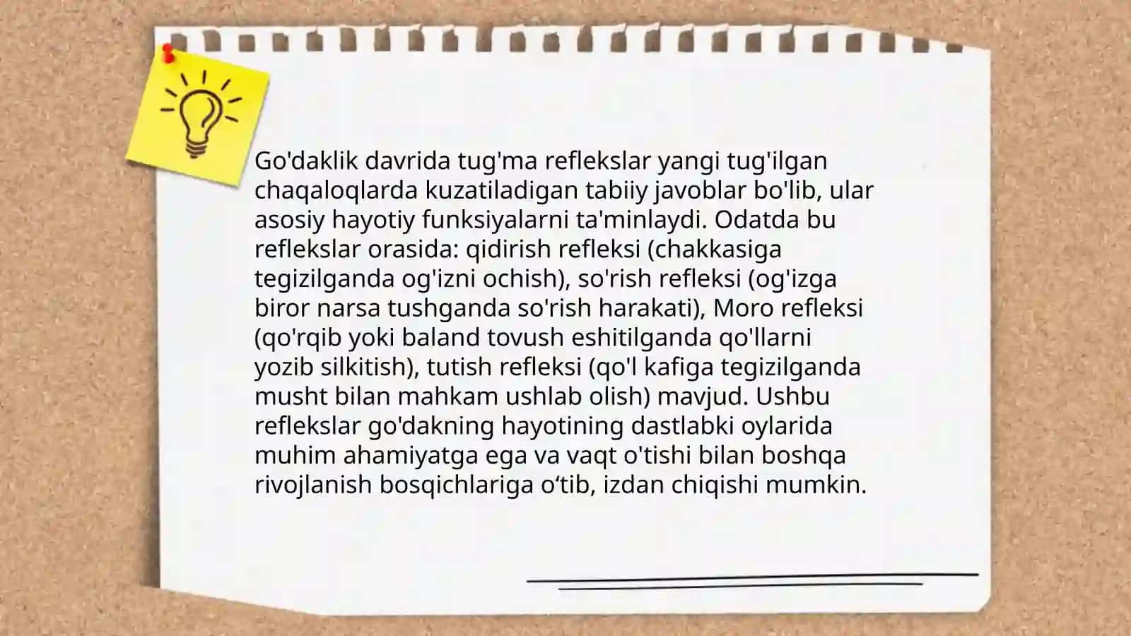 Go'daklik davri uning tug'ma xususiyatlari va rivojlanishning o'ziga xos xususiyatlari 4