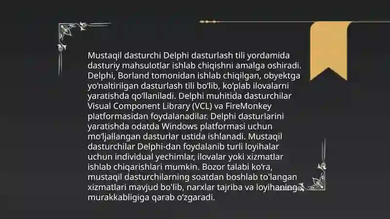 Delphi-dasturlash tillari 4