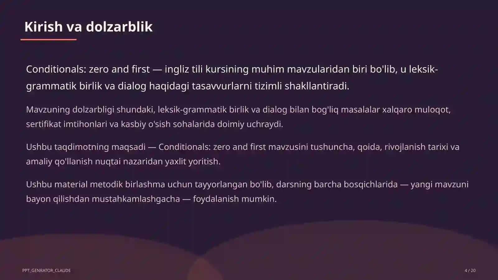 Conditionals: zero and first (8-sinf) 4