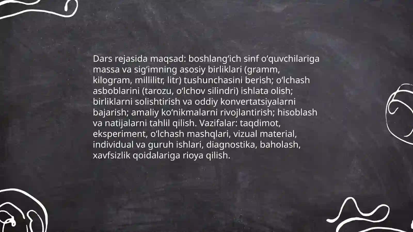 Boshlangʻich sinflarda massa va sigʻim oʻlchov birliklarini oʻrgatish metodikasi 4