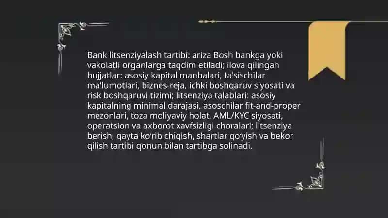 Bank faolyatining moliyaviy-huquqiy tartibga solinishi 4