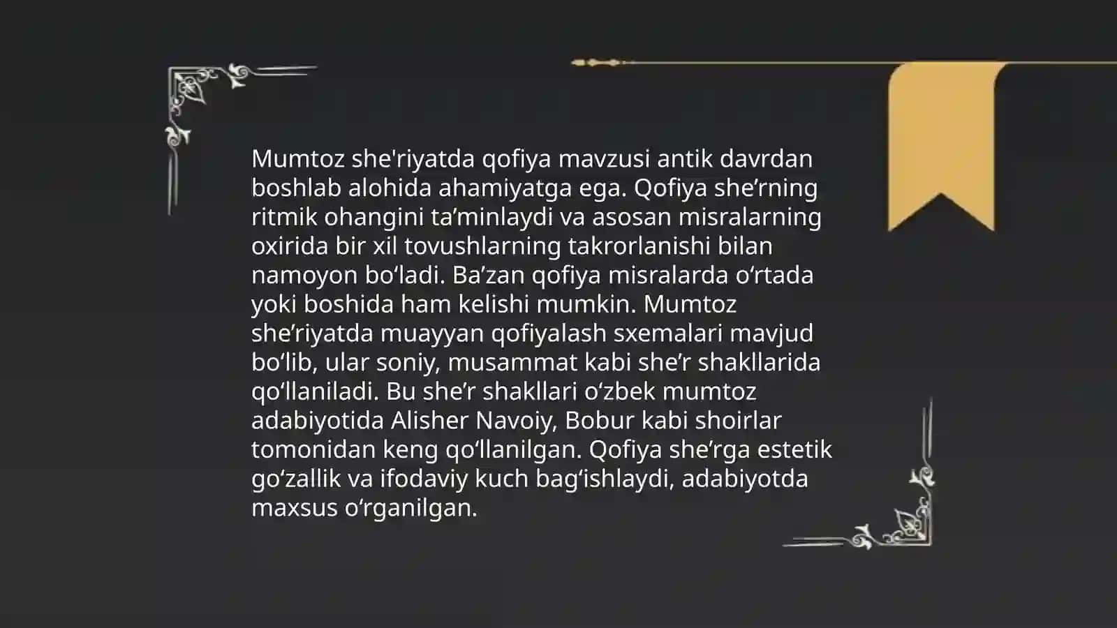 Mumtoz she’riy san’atlar haqida 4