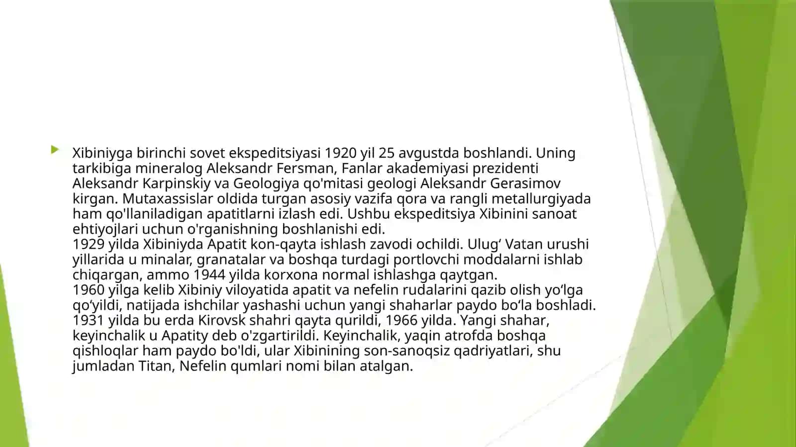 Xibin apatit konining geologik tuzilish va sanoatdagi ahamyati. 4