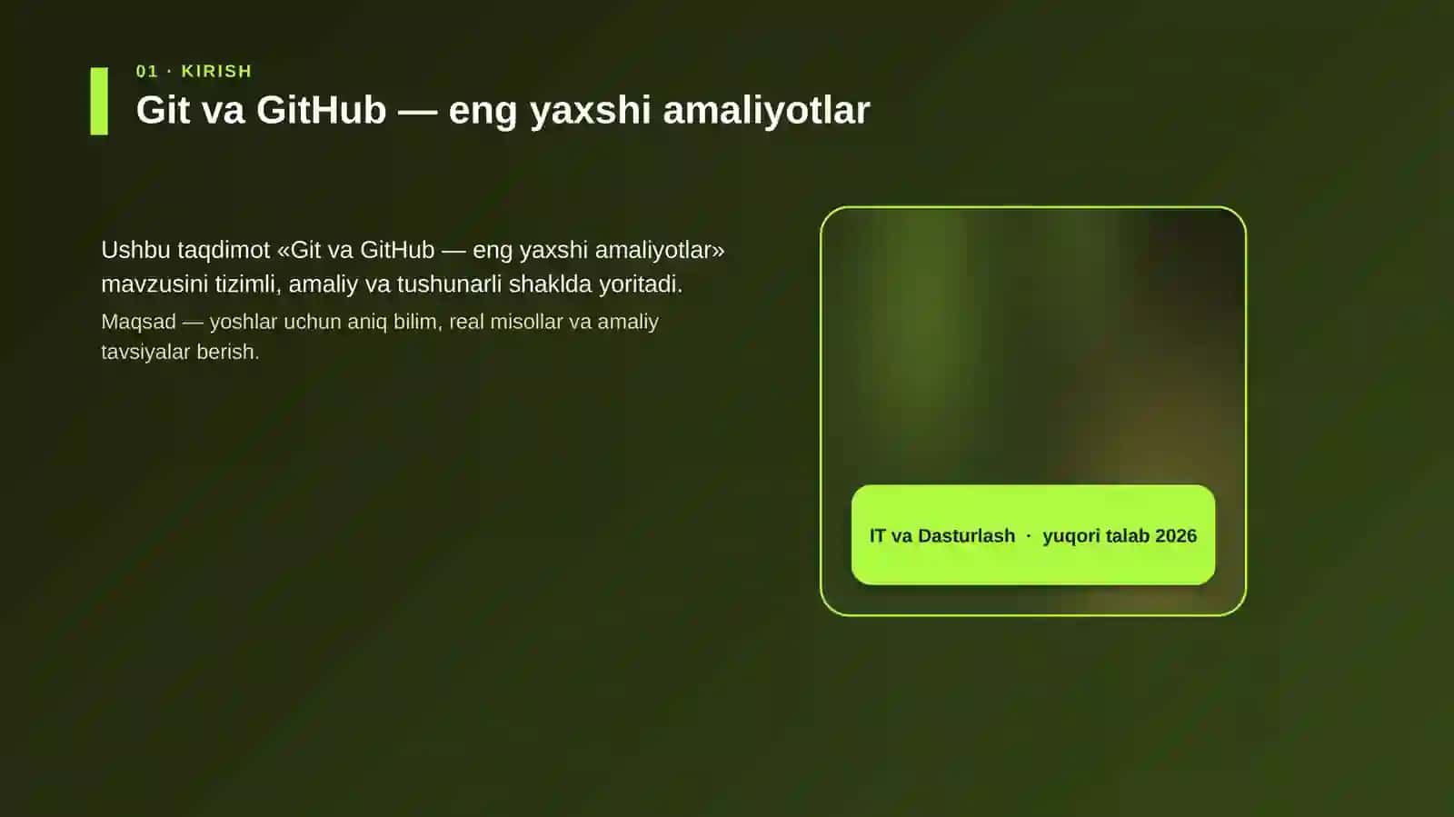 Git va GitHub — eng yaxshi amaliyotlar 4
