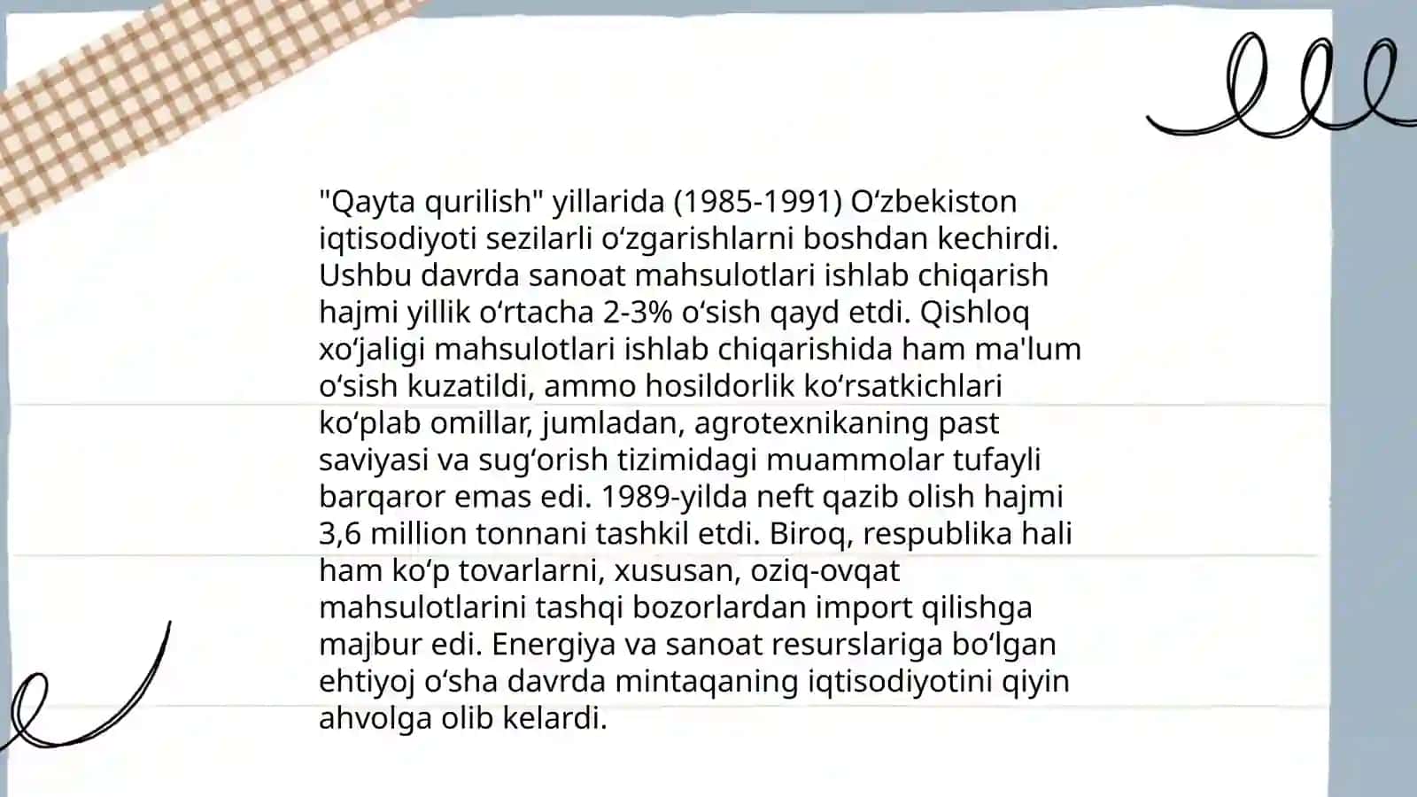 "Qayta qurilish" yillarida Oʻzbekistondagi ijtimoiy -siyosiy vaziyat 4
