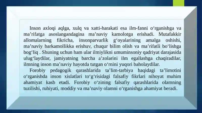 SHARQ MUTAFAKKİRLARİNİNG TA’LİM-TARBİYA VA KASB-HUNAR HAQİDAGİQARASHLARİ 4