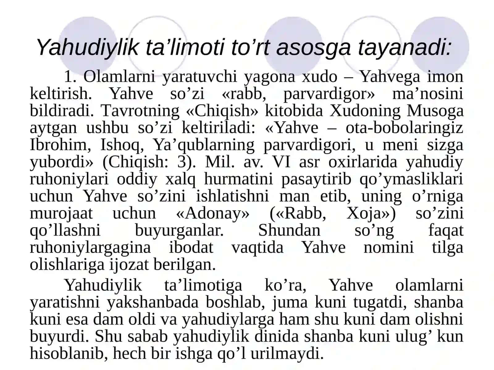 Milliy dinlar REJA 4