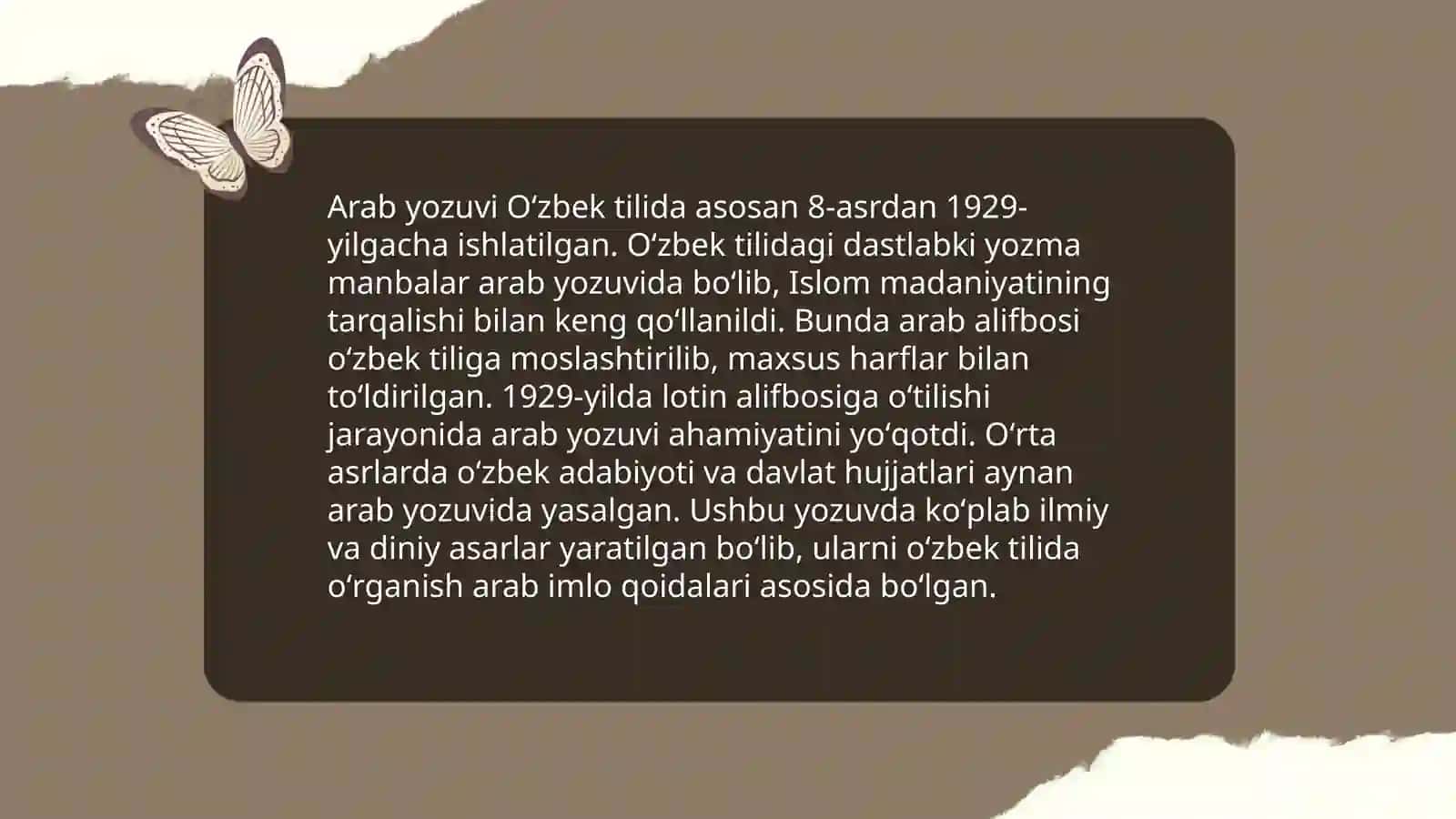 O'zbek tilining yozuv tizimlari taraqqiyoti 4