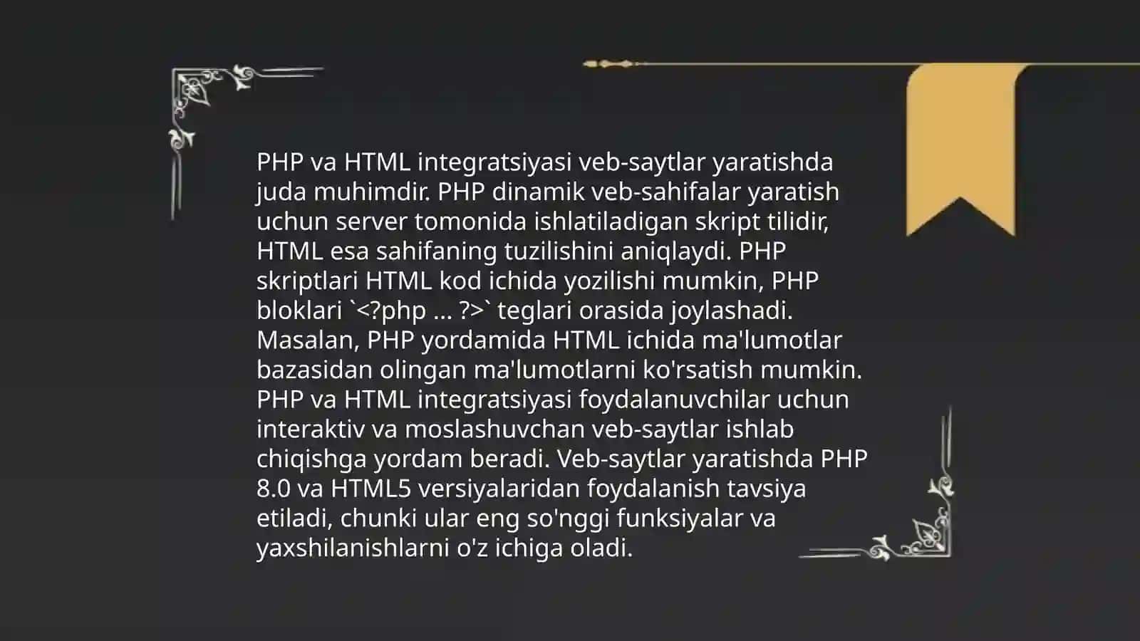 PHP dasturlash tili asoslari 4