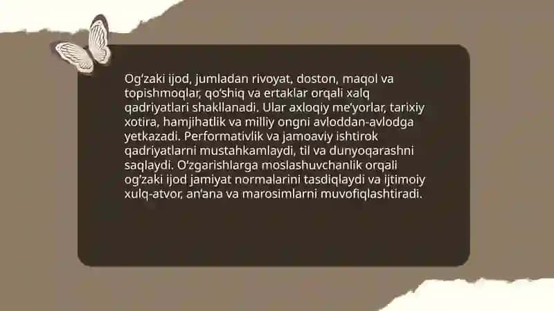 Xalq og‘zaki ijodi xalq qadriyatlarining tarkibiy qismi sifatida 4