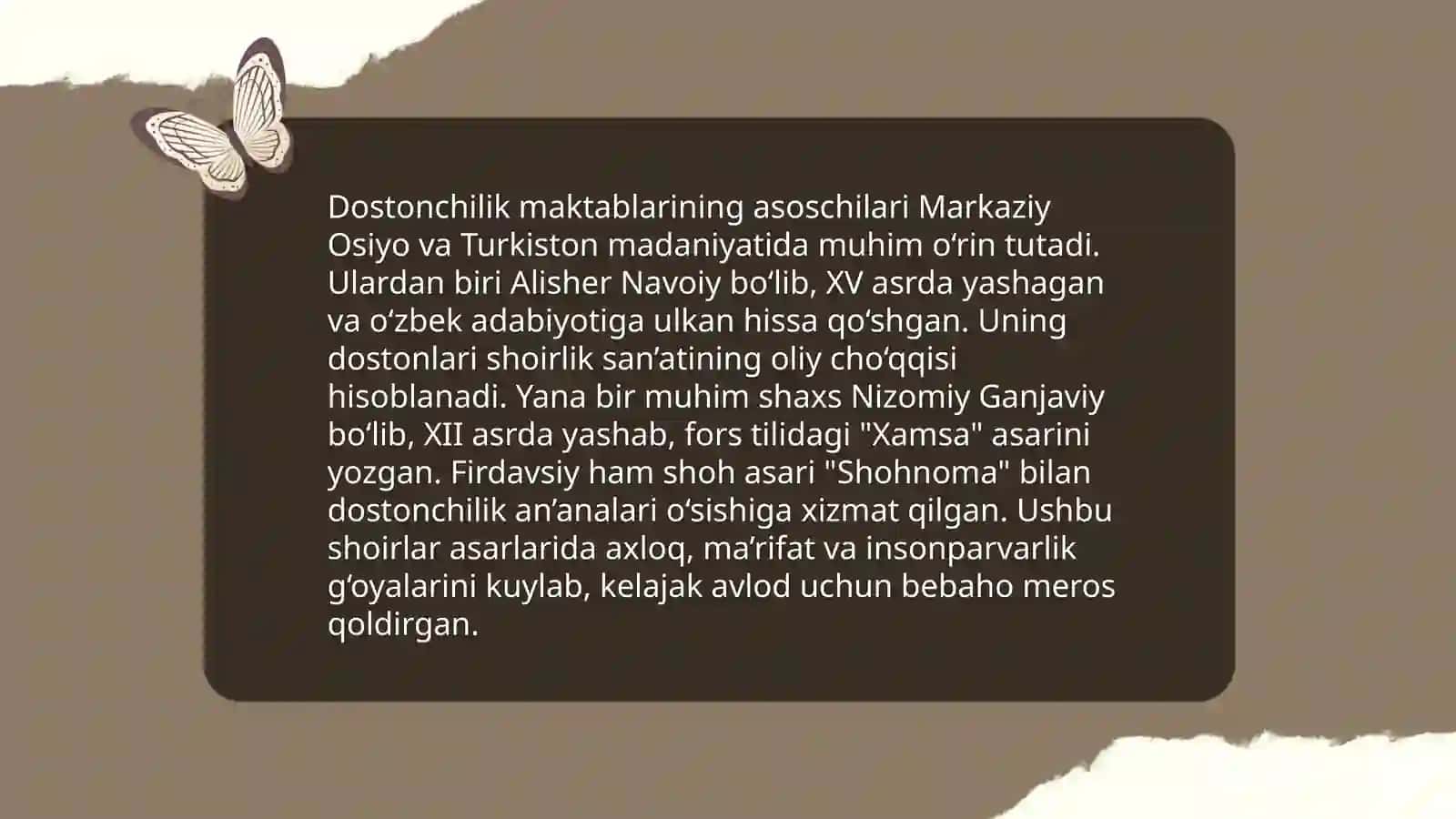 Dostonchilik maktablari haqida 4
