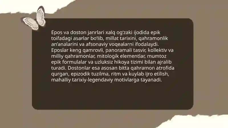 Xalq oĝzaki ijodi janrlarining tasnifi 4