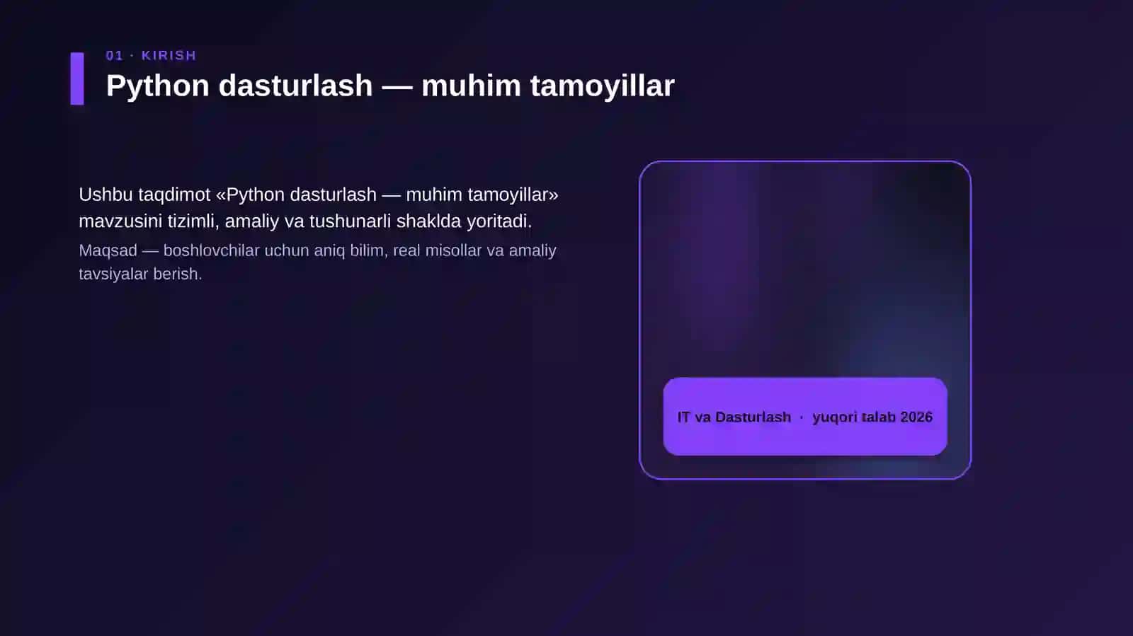 Python dasturlash — muhim tamoyillar 4