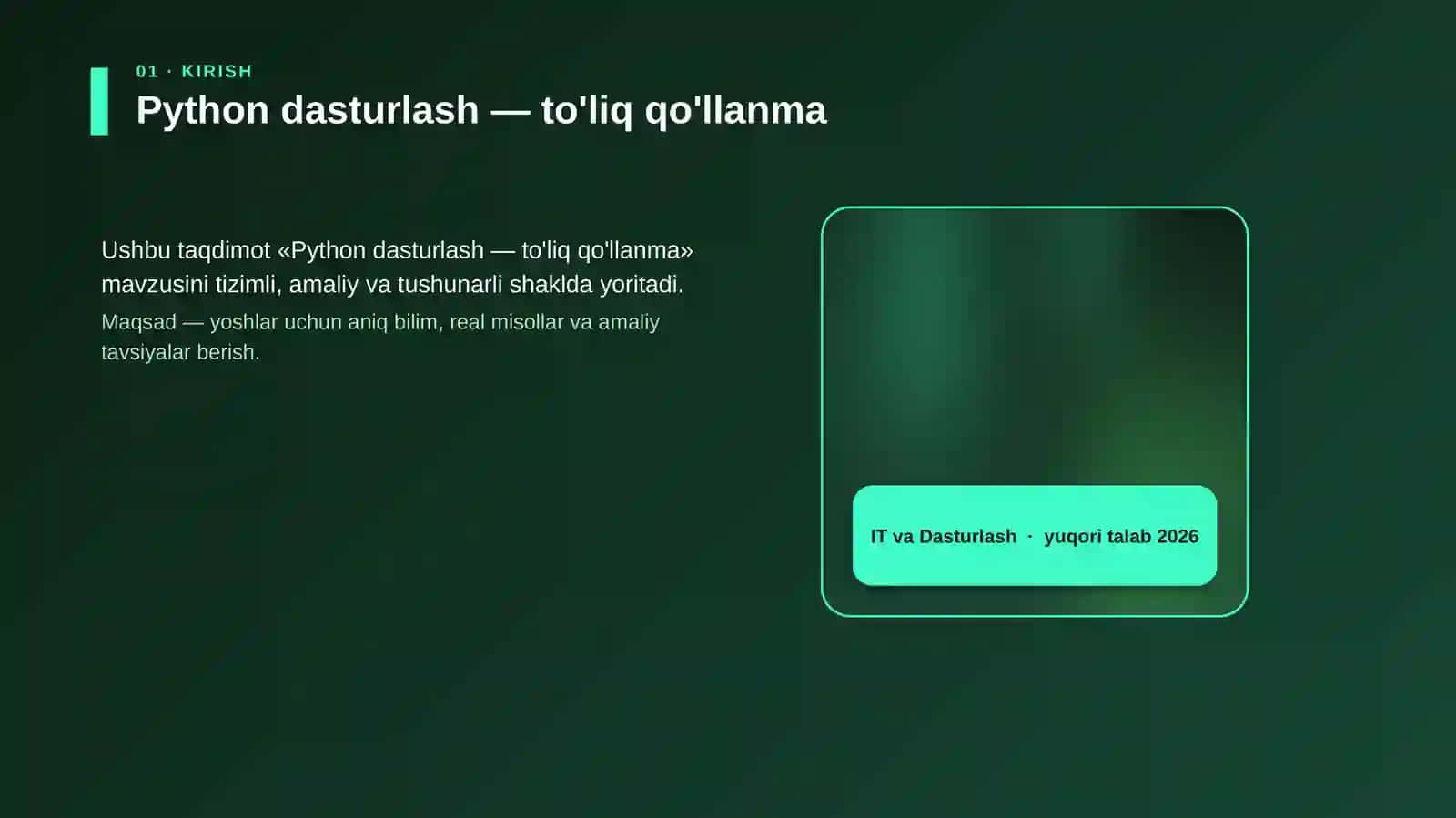 Python dasturlash — to'liq qo'llanma 4