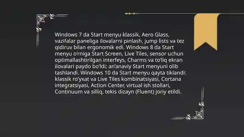 MS Windows 7,8,10 operasion tizimlari 4