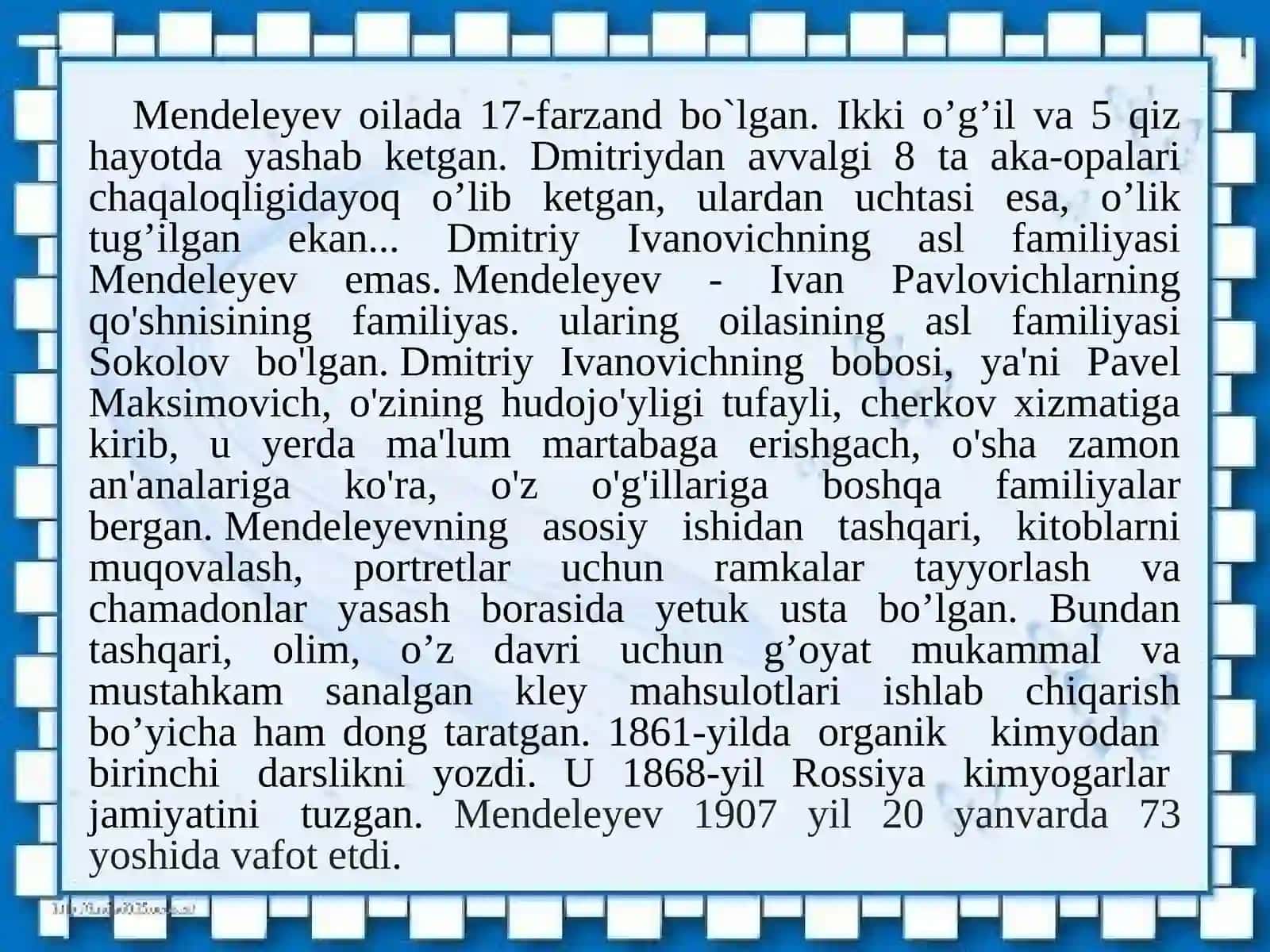 D.I.Mendeleyev davriy jadvali 4