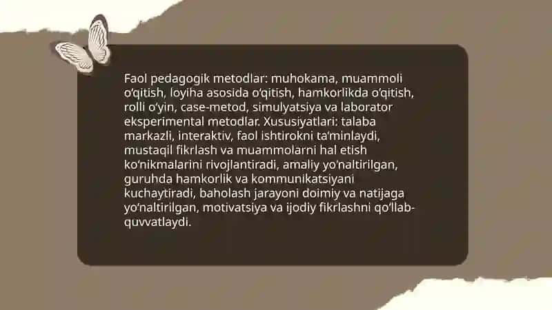Yangi pedagogik texnologiya va faol pedagogik metodlar 4