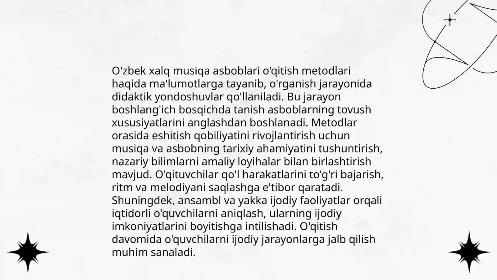 O'zbek xalq musiqa merosini yoshlarga mukkamal orgatish usullari 4