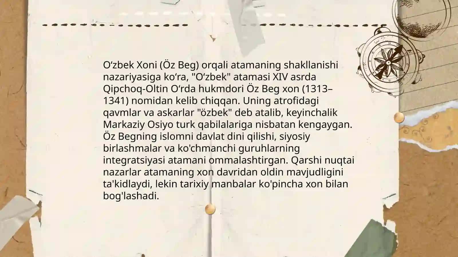 Oʻzbek atamasi va uning kelib chiqishi haqida fikrlar 4